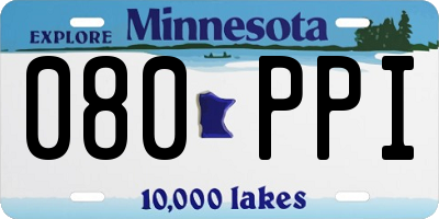 MN license plate 080PPI