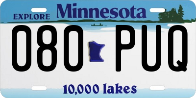 MN license plate 080PUQ