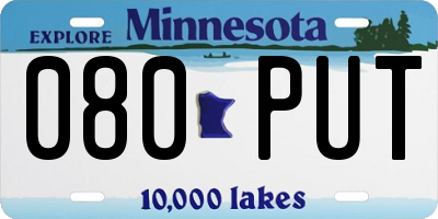 MN license plate 080PUT