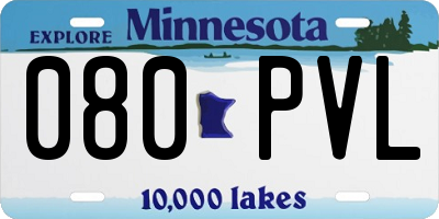 MN license plate 080PVL