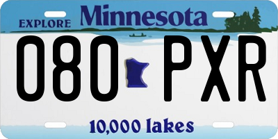 MN license plate 080PXR