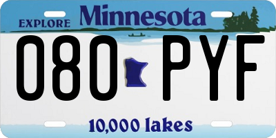 MN license plate 080PYF