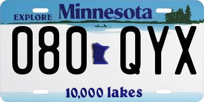 MN license plate 080QYX