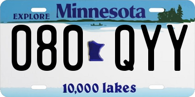 MN license plate 080QYY