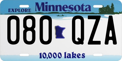 MN license plate 080QZA