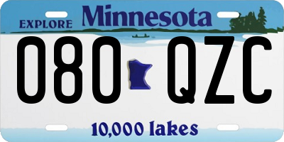 MN license plate 080QZC