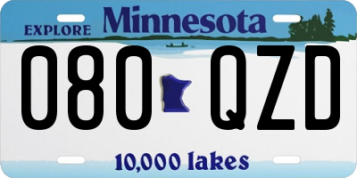 MN license plate 080QZD
