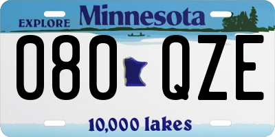 MN license plate 080QZE