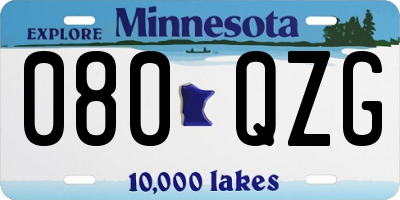 MN license plate 080QZG