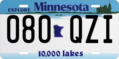 MN license plate 080QZI