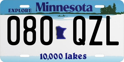 MN license plate 080QZL