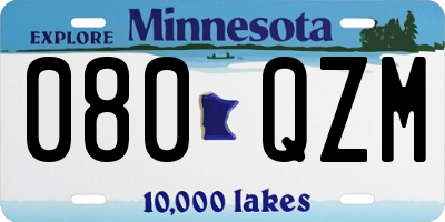 MN license plate 080QZM