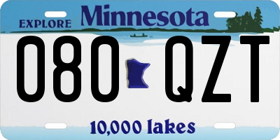 MN license plate 080QZT