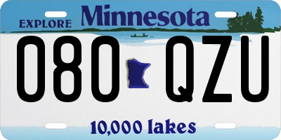 MN license plate 080QZU