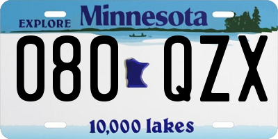 MN license plate 080QZX