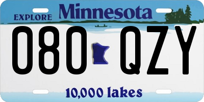 MN license plate 080QZY