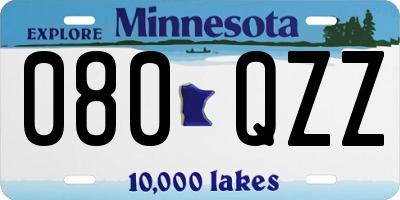 MN license plate 080QZZ