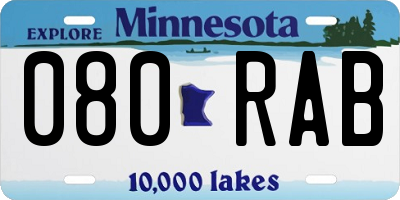 MN license plate 080RAB