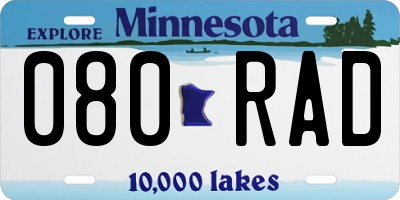 MN license plate 080RAD