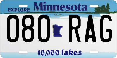 MN license plate 080RAG