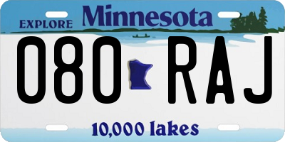MN license plate 080RAJ