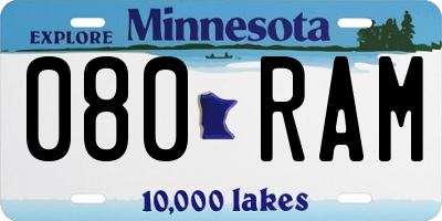 MN license plate 080RAM