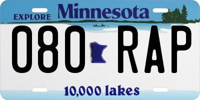 MN license plate 080RAP