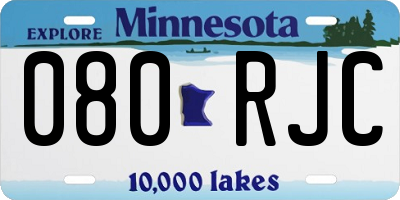 MN license plate 080RJC