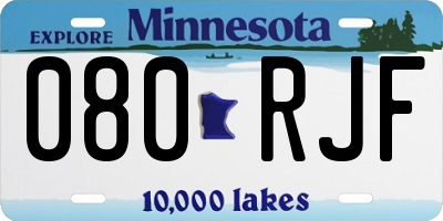 MN license plate 080RJF