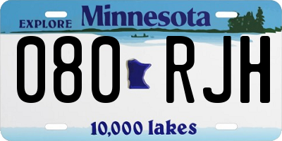 MN license plate 080RJH
