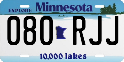 MN license plate 080RJJ
