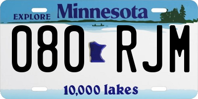 MN license plate 080RJM