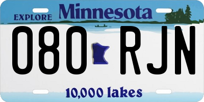 MN license plate 080RJN