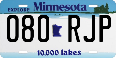 MN license plate 080RJP