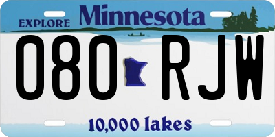 MN license plate 080RJW