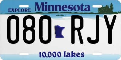 MN license plate 080RJY