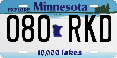 MN license plate 080RKD
