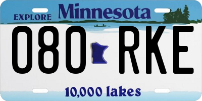MN license plate 080RKE