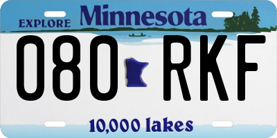 MN license plate 080RKF