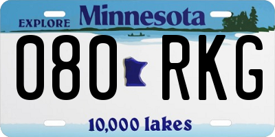 MN license plate 080RKG