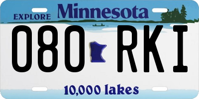MN license plate 080RKI