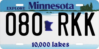 MN license plate 080RKK