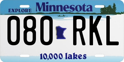 MN license plate 080RKL