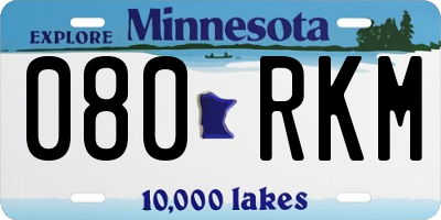 MN license plate 080RKM