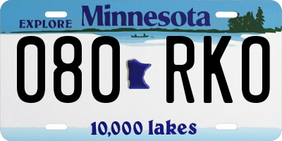 MN license plate 080RKO