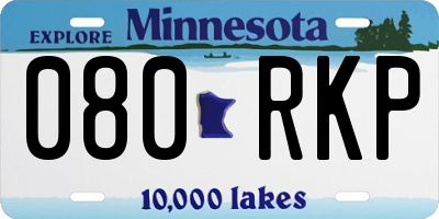 MN license plate 080RKP