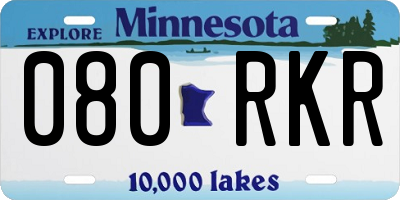 MN license plate 080RKR