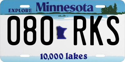 MN license plate 080RKS