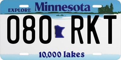 MN license plate 080RKT