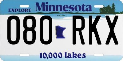 MN license plate 080RKX